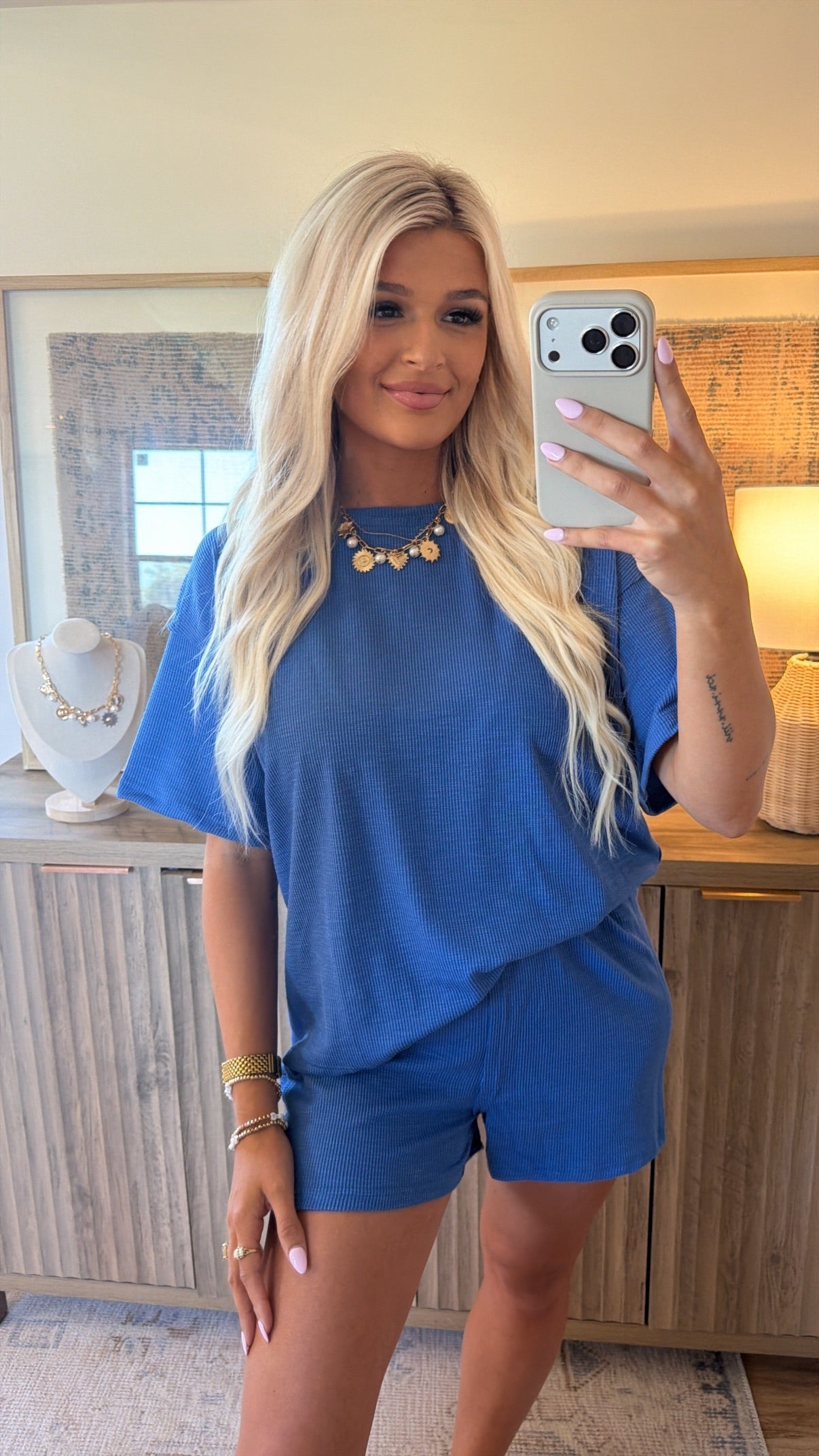 Elle Oversized Lounge Set - Cobalt Blue