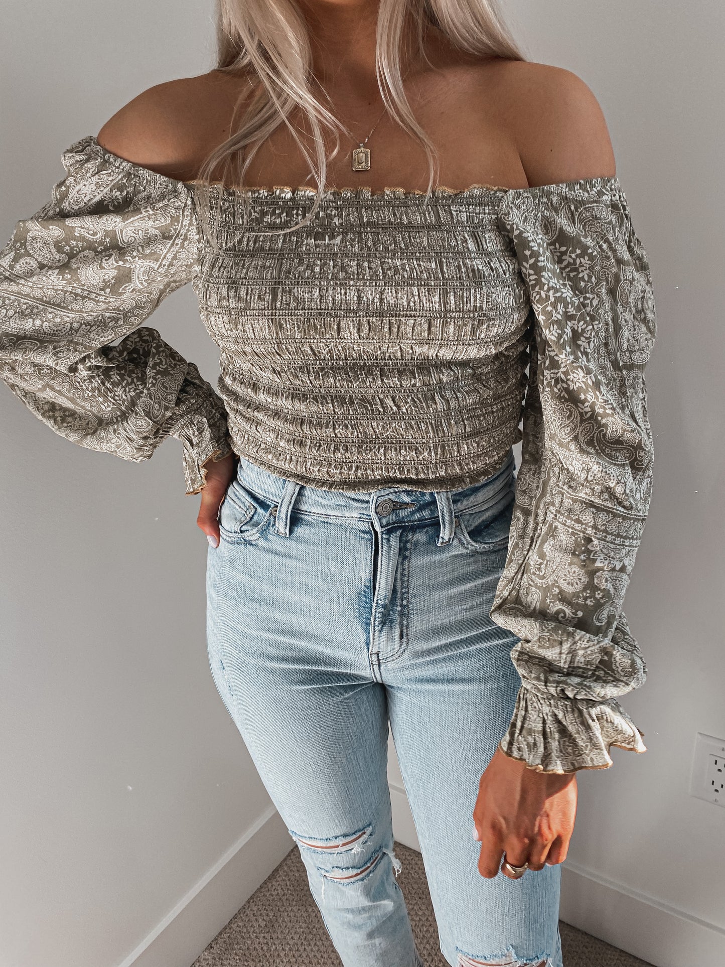 Patchwork Smocked Blouse