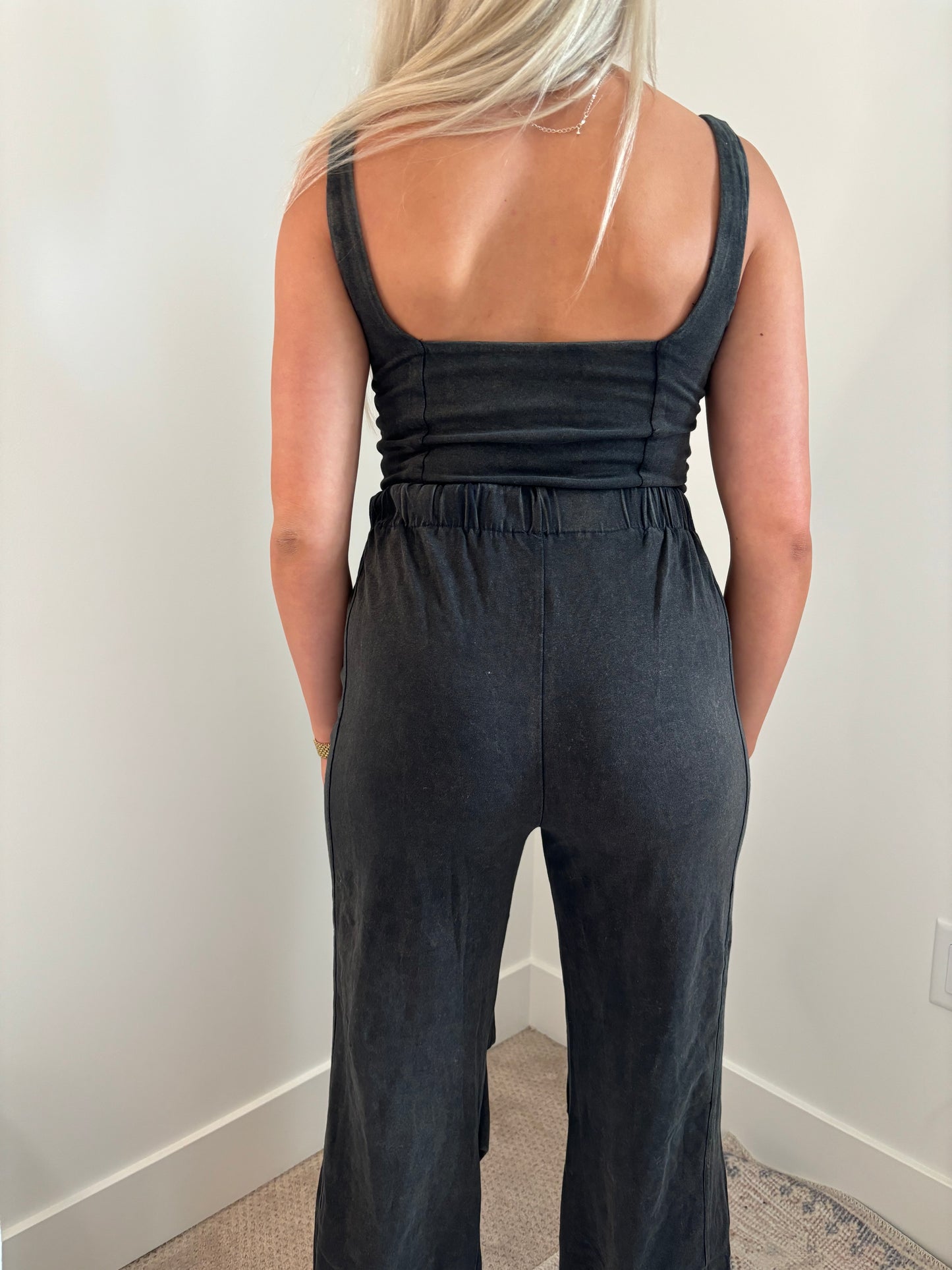 The Luna Jumpsuit - Washed Black