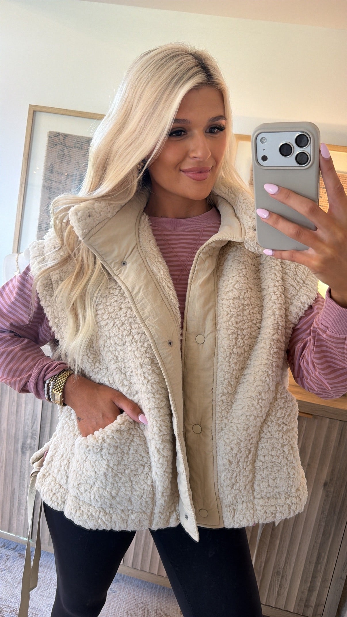 Oversized Fleece Vest - Oatmeal