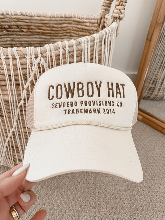 Cowboy Trucker Hat - Cream