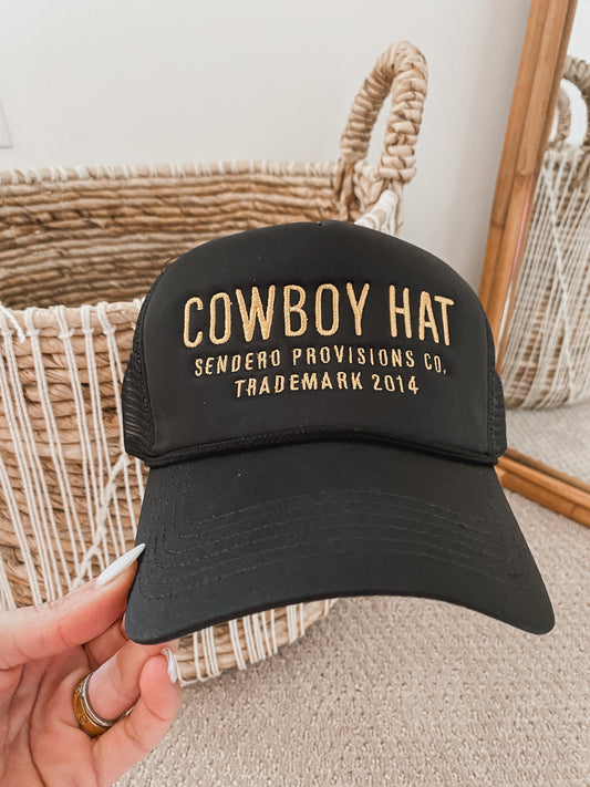 Cowboy Trucker Hat - Black