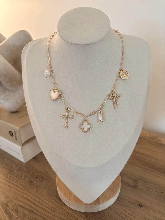 Clover Multi Gold Charm Necklace