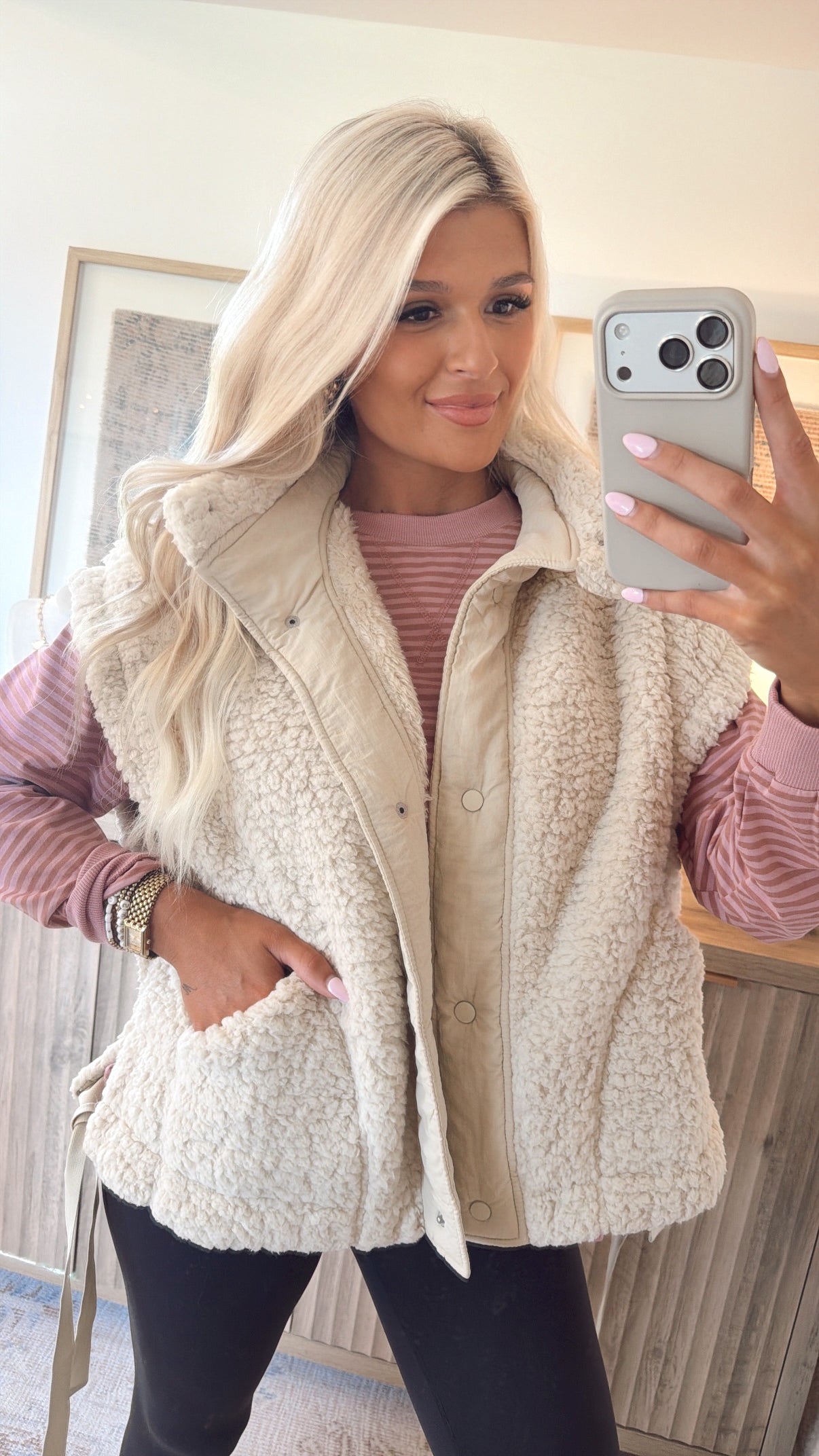 Oversized Fleece Vest - Oatmeal