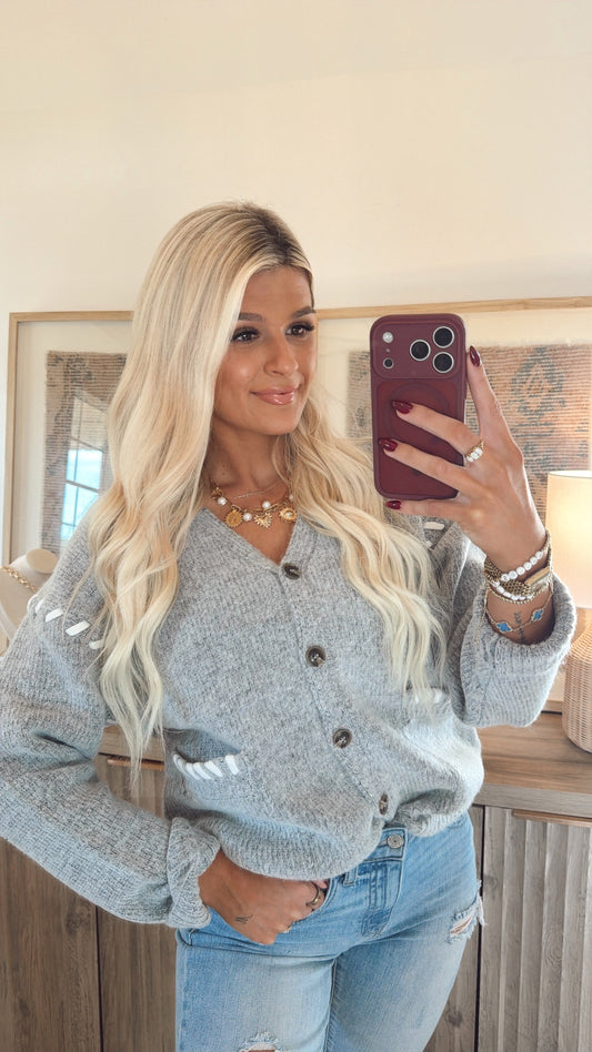 The Britan Hand Made Cardigan Sweater - Grey