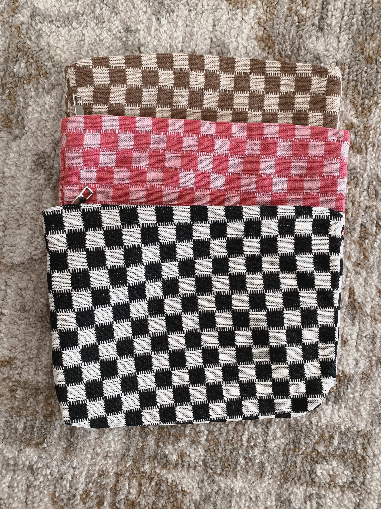 Checkered Makeup Bag