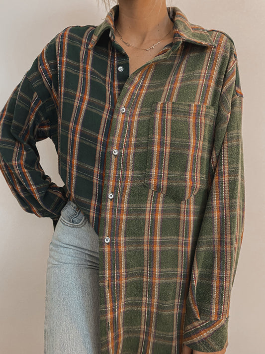 Vintage Two Tone Plaid Button Down
