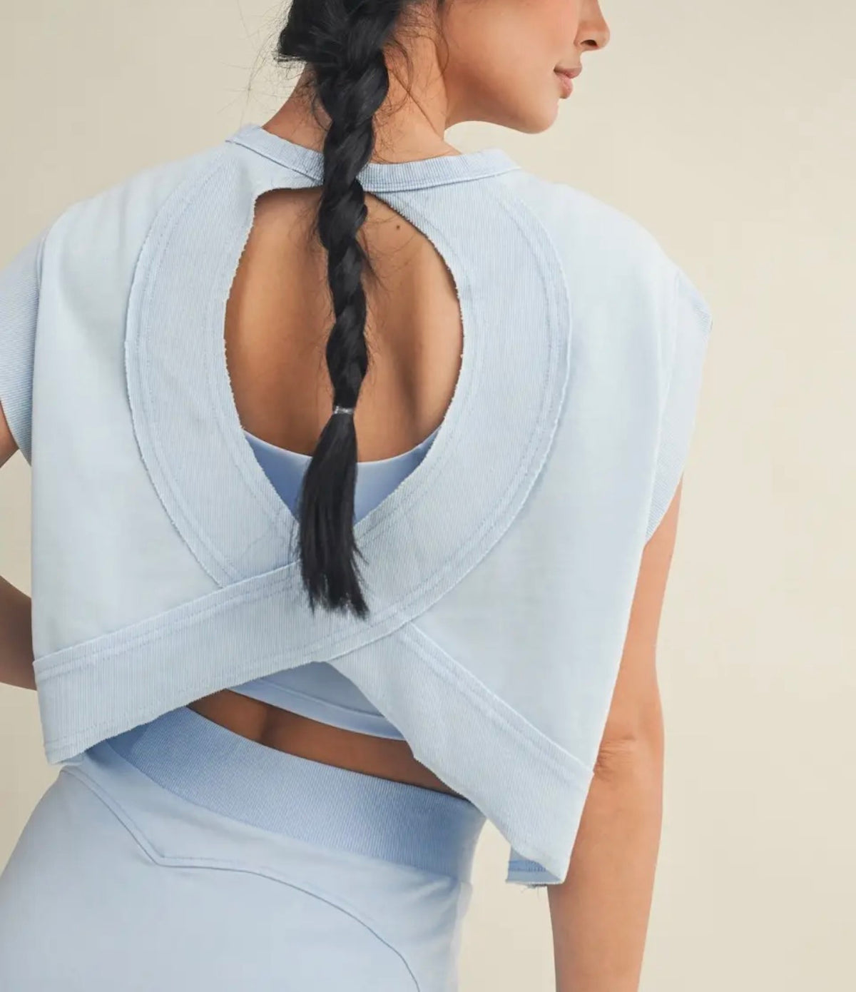 The Dolly Open Back Top - Blue