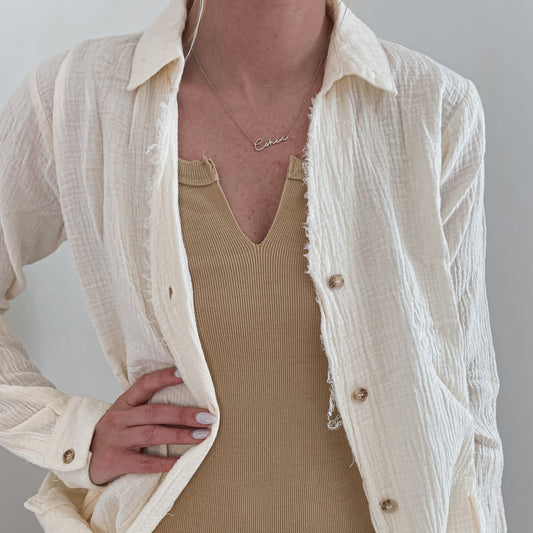 Gauze Button Down Tunic