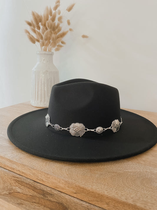 Wide Brim Hat with Chain